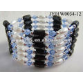 Magnetic Blue Glass Beaded wrap Bracelets & Necklace 36"